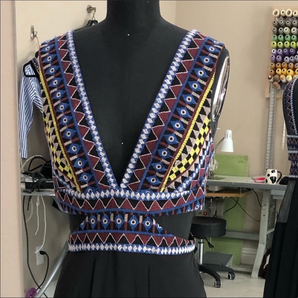 bcbg embroidered handkerchief dress Handkerchief Hem Dress main image 1